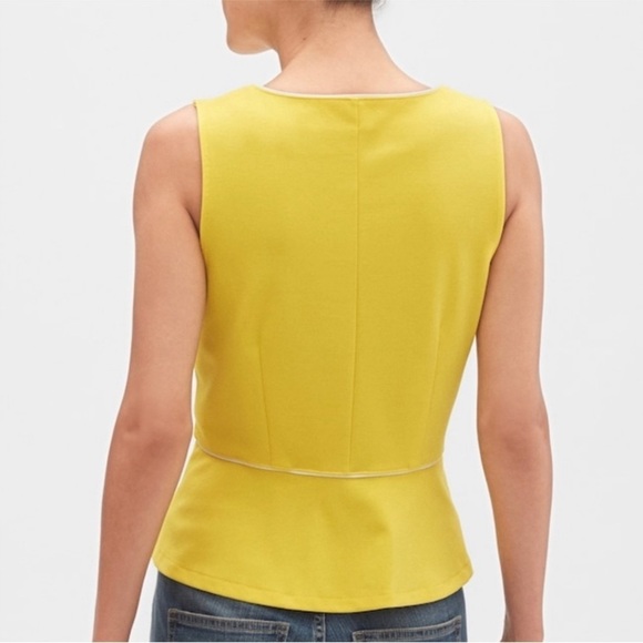 𝅺Banana Republic Factory Yellow Peplum Tank Top Size XS - Picture 2 of 6